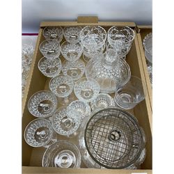 Large quantity of Victorian and later glassware, to include some Bohemian style coloured glass, in four boxes 