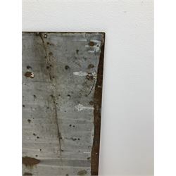 A large enamel advertising sign for Brooke Bond tea, detailed 'Brooke Bond Tea is good tea' in black lettering upon an orange ground with black and white chequered border, H101.5cm, W76cm. 