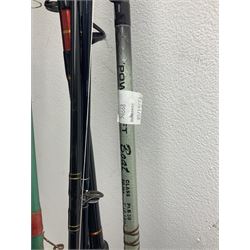 Large collection of part fishing rods and reels, maker's including Silstar, Dynabraid and Madfish, etc 