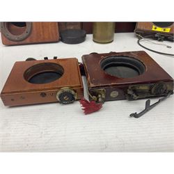 Selection of Brass Camera Lenses, to include Ross London lens 8 1/2 x 6 1/2, Beck Symmetrical lens, etc together with lens holders 