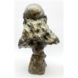 Art Nouveau style composition bust of a maiden after Blasche, 'Le Printemps'. Height 62cm