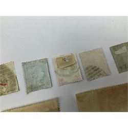 Stamps including various King Edward VII Sothern Nigeria values, King George V Great Britain seahorses and a small number of Queen Victoria Great British stamps, housed in three stockcards