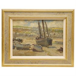 George Edmund Butler (British 1872-1936): Beached Boats at Whitby, oil on board unsigned, attributed verso 24cm x 33cm