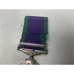Elizabeth II General Service Medal with Northern Ireland clasp awarded to 24197417 Pte. S.P. Moylan R. Anglian; with ribbon