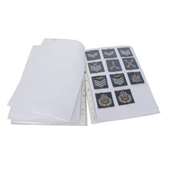 Collection of British cloth insignias, including RAF, Royal Navy/Marine and Parachutist examples 
