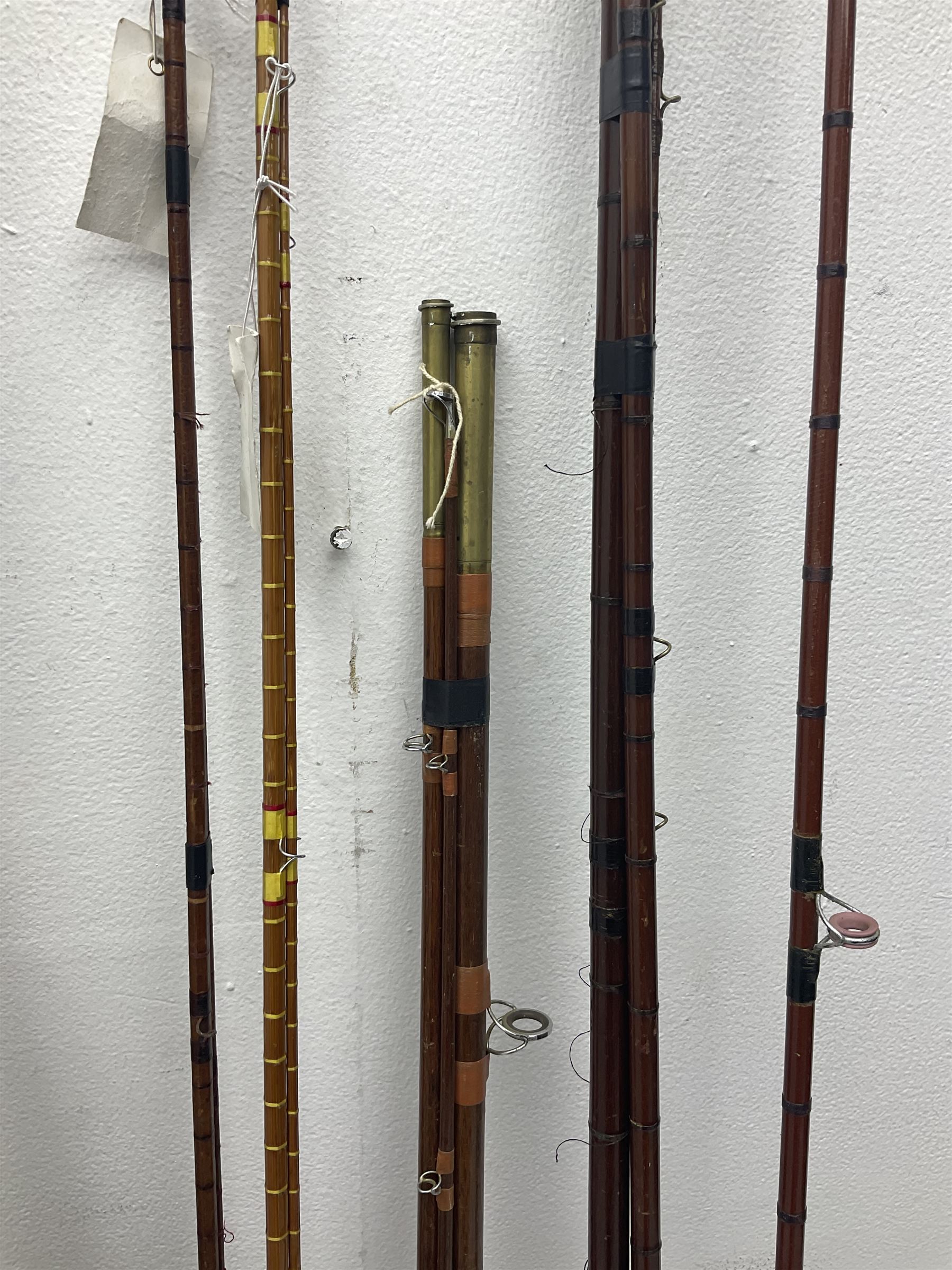Collection of split cane and similar part fishing rods, etc