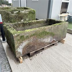 Large 18th century rectangular stone trough
