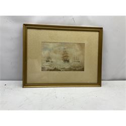 William Frederick Settle (British 1821-1897): Sailing and Steam Vessels at Sea, watercolour monogrammed and dated '87,  22cm x 33cm
