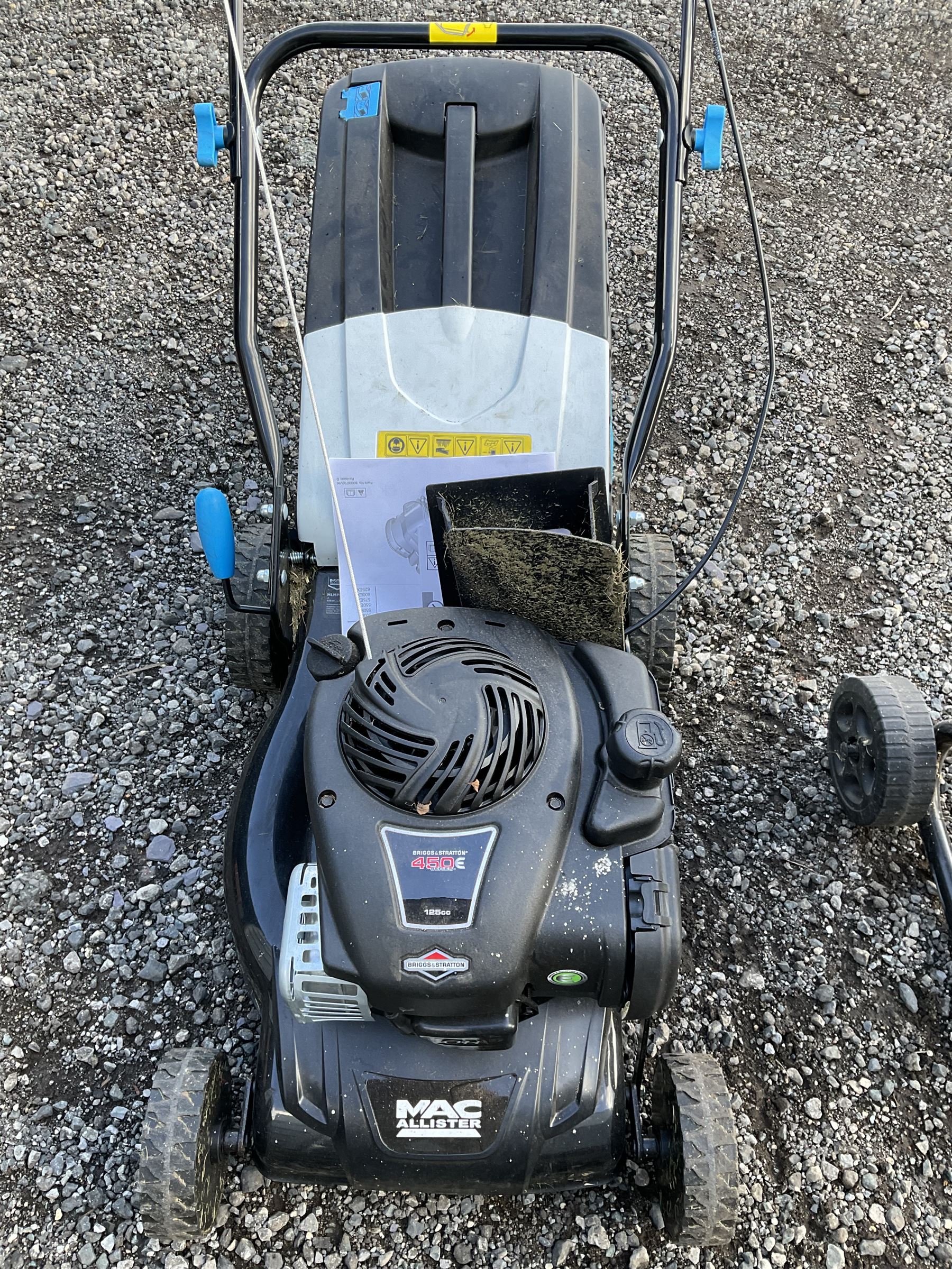 MacAllister petrol lawnmower and Bosch garden shredder - THIS LOT IS TO BE COLLECTED BY APPOINTMENT FROM DUGGLEBY STORAGE, GREAT HILL, EASTFIELD, SCARBOROUGH, YO11 3TX