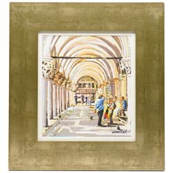Tony Brummell Smith (British 1949-): 'Ciao Bella - The Doges Palace Arches Venice', oil pastel signed, titled and dated 2009 verso 30.5cm x 27cm