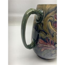 Early 20th century Moorcroft for Macintyre jug, decorated in Revived Cornflower pattern, impressed mark to base, H19cm