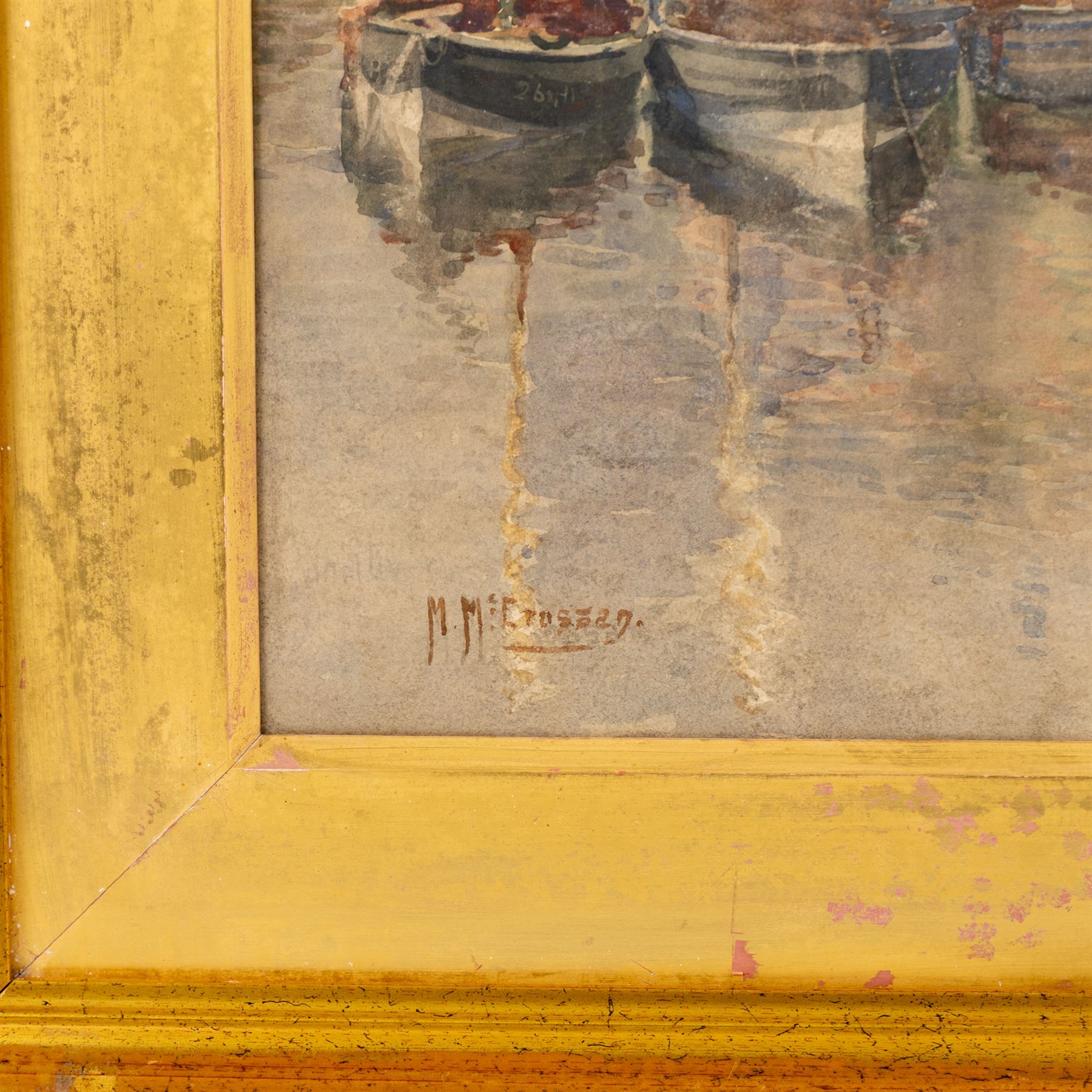 Mary McCrossan (British 1865-1934): 'Whitby', watercolour signed, partial original title label verso 53cm x 35cm 