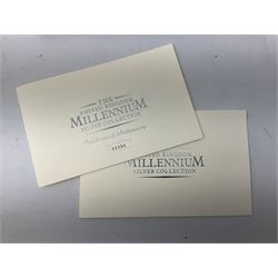 The Royal Mint United Kingdom Millennium 2000 silver coin collection, cased with certificate
