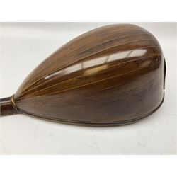 Italian mandolin, with foliate inlaid scratchplate, paper label inscribed 'Carlo Loveri & Figlio of Napoli', L62cm