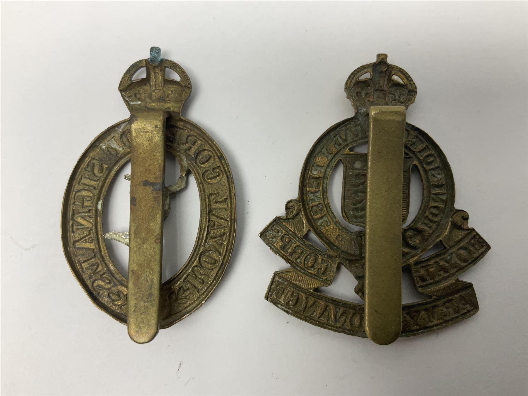 Twenty-seven military metal cap badges including Royal tank Corps, Reconnaissance Corps, Royal Armoured Corps, Royal Corps of Signals, Womens Army Auxiliary Corps, Queen Mary's Army Auxiliary Corps, Auxiliary Territorial Service,  Royal Engineers, REME, Army physical Training Corps etc 