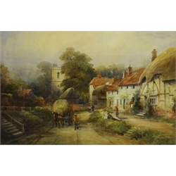 Frederick William Booty (British 1840-1924): Yorkshire Village scene, watercolour signed and dated 1919, 41cm x 62cm  