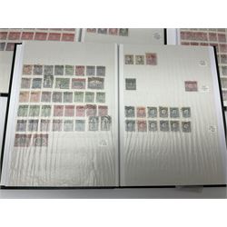 World stamps in nine stockbooks including Bahamas, Nyasaland including King George VI 1938 values to one shilling, Belgium including earlier imperfs, Netherlands, Denmark, Norway from 1860s etc, both used and mint stamps stamps seen 