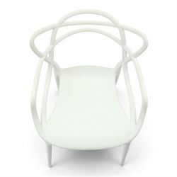 Philippe Starck (1949-) with Eugeni Quitllet (1972-) - Kartell ‘Masters’ armchair, white moulded plastic construction, intertwined curvilinear back with integral arms, dished seat raised on slender tapering legs