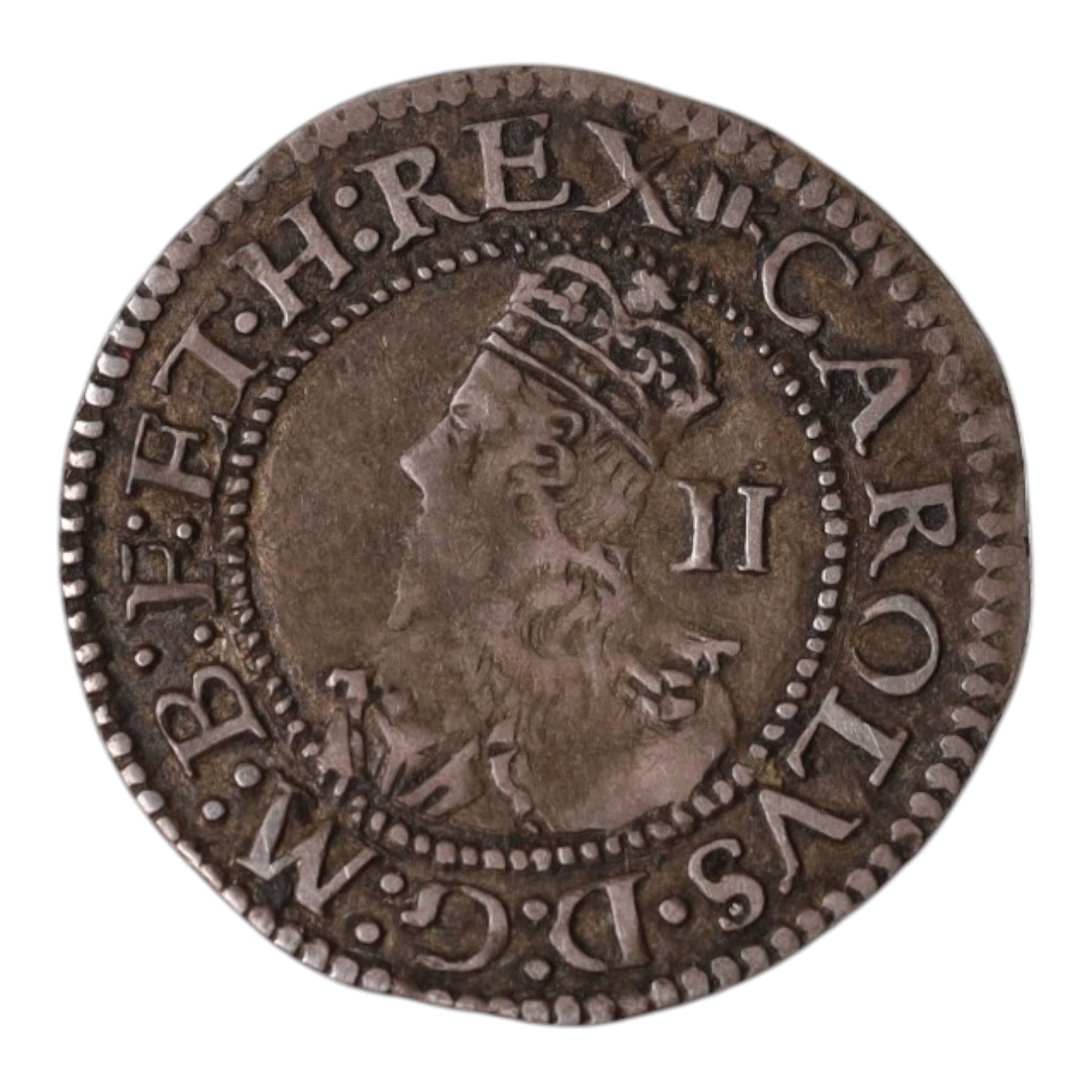 Charles I silver two pence or half groat, Aberystwyth mint