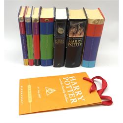 J.K. Rowling: three Harry Potter first editions - The Order of the Phoenix, The Half Blood Prince and The Deathly Hallows with carry bag; and four later edition Harry Potter books, all with dustjackets (7)