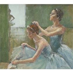Pat Maclaurin (British 1933-2022): 'A Helping Hand', oil on canvas board signed, titled ve...
