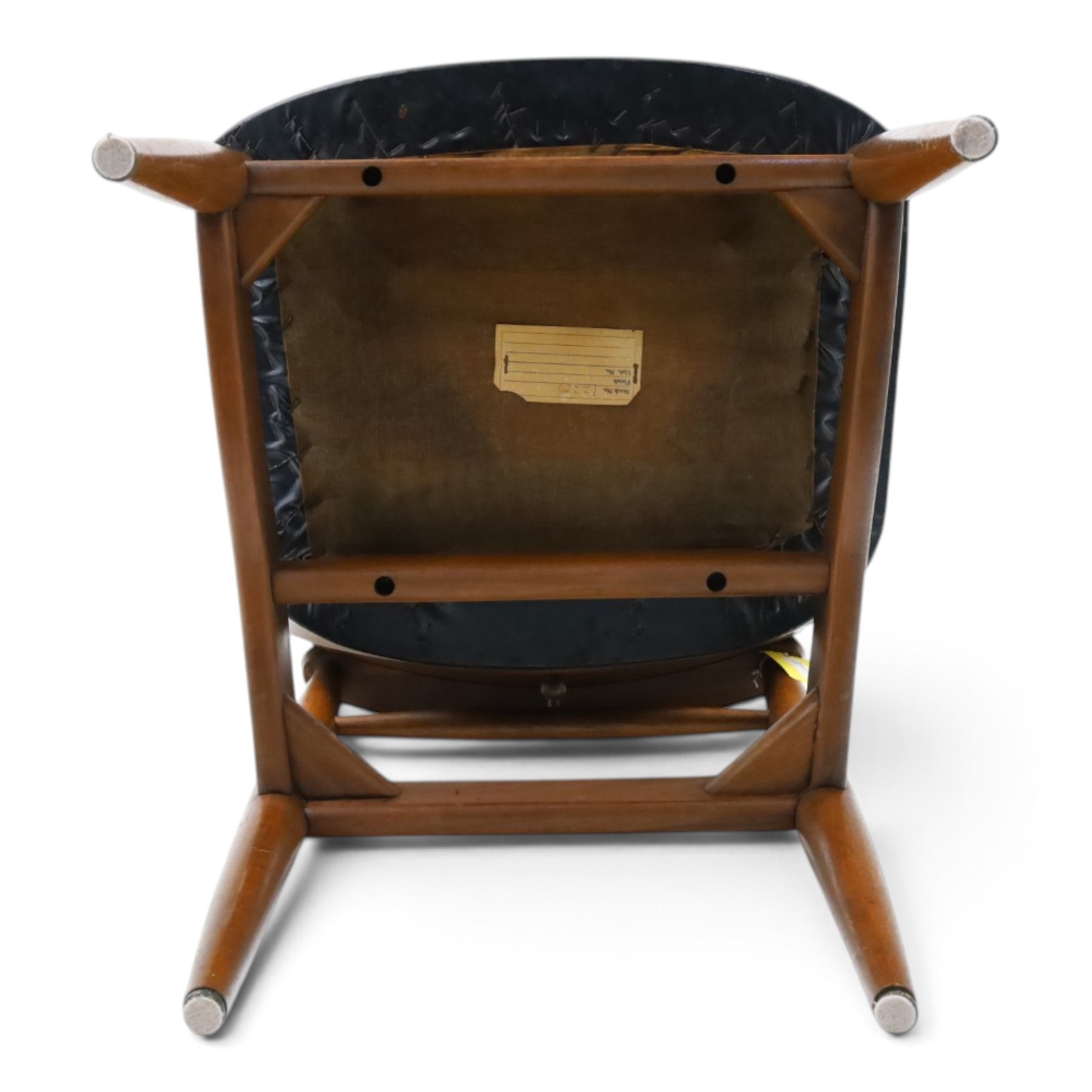 Henning Kjaernulf (1911–1975) for Korup Stolefabrik - Danish mid-century teak framed model 23 chair with black leatherette upholstery
