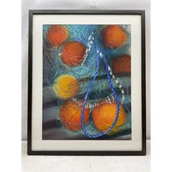Christine Flinton (British 1953-): 'Floats and Nets', pastel signed, titled and dated 2014 verso 62cm x 48cm