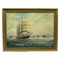 Max Parsons ARCA (British 1915-1998): 'Archibald Russell off Spurn Head', oil on board signed and titled 44cm x 59cm