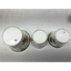 Spode Campanula pattern tulip vase, footed bowl and covered trinket dish, together with six Jlmenau dishes and three other vases 