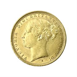 Queen Victoria 1887 gold full sovereign coin, Sydney mint