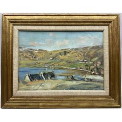 William Arthur Laurie Carrick (Scottish 1879-1964): 'Frosty Morning - Uig Skye', oil on canvas board signed, titled verso 24cm x 34cm
