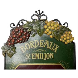 Bordeaux St-Emilion restaurant board 