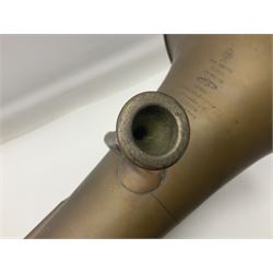 Early 20th century French Jerome Thibouville-Lamy Class B brass 4-valve euphonium for restoration or display L59cm