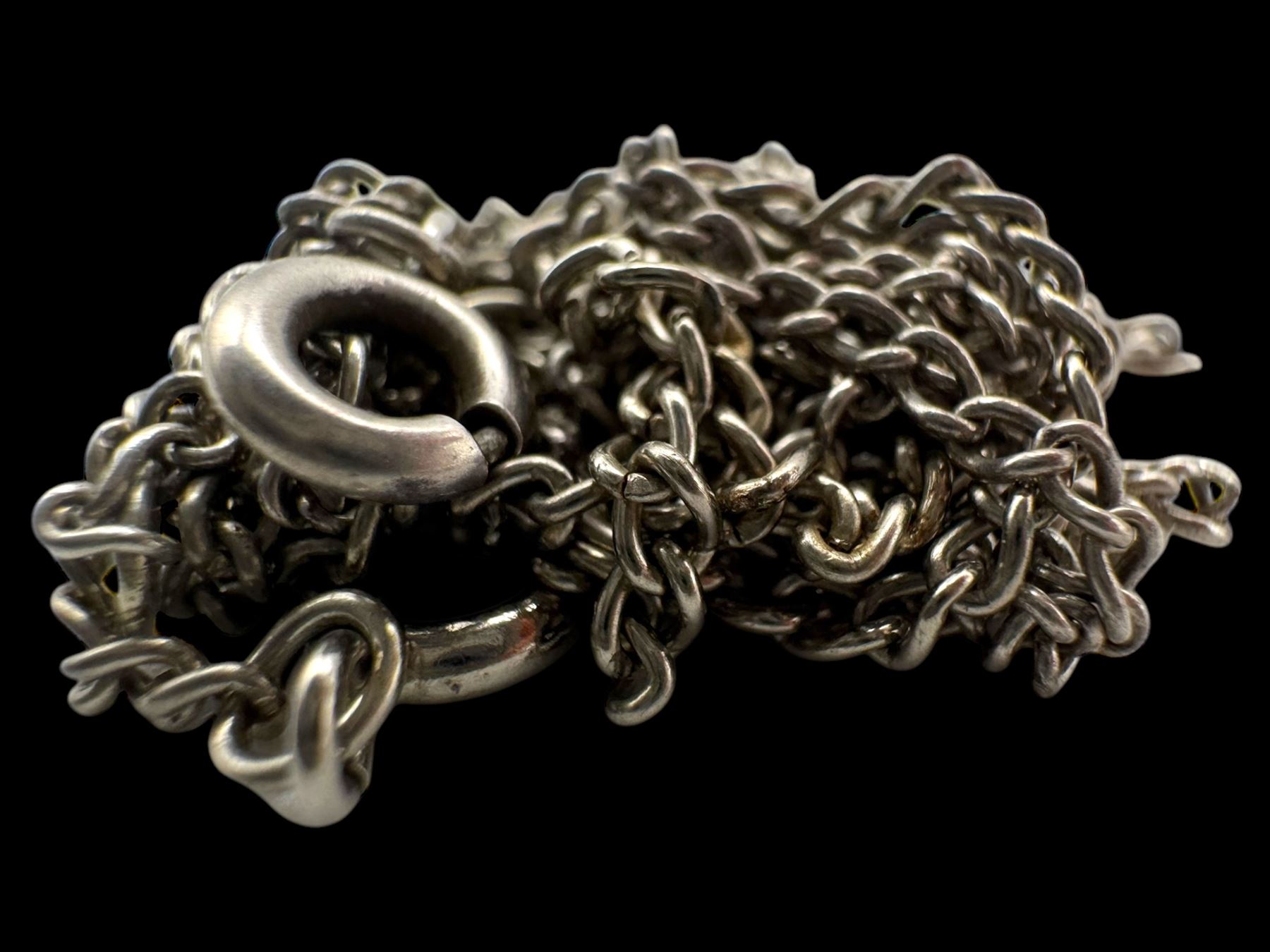 Rotary 9ct gold wristwatch on leather strap, silver jewellery including Albert chain, rings, blue john pendant, charms and chains etc