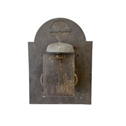 Late 18th century - 8-day longcase movement with a  12” x 16” brass dial signed Robert Clidsdale of Edinburgh, with original hands chapter ring and spandrels, with a rack strike and anchor escapement. No weights, key or pendulum.