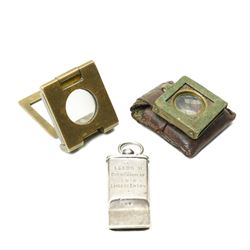 Early 20th century silver whistle inscribed 'Leeds H, Open Handicap, 1912, Largest Entry',...
