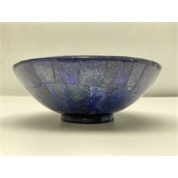 Lapis Lazuli mosaic bowl, D13cm H5cm