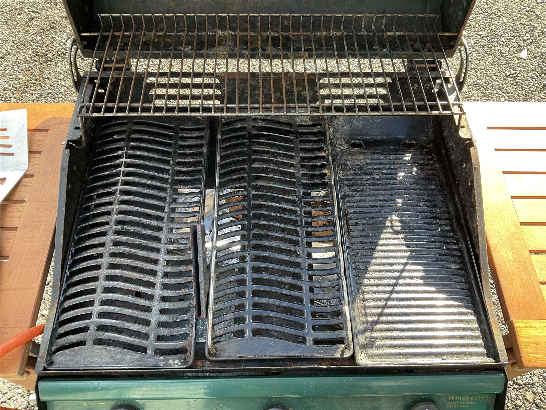 Winchester 3 burner hooded Gas BBQ with two bottles - THIS LOT IS TO BE COLLECTED BY APPOINTMENT FROM DUGGLEBY STORAGE, GREAT HILL, EASTFIELD, SCARBOROUGH, YO11 3TX