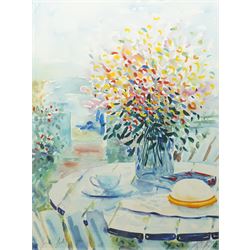 Patrick Livingstone (Irish 20th Century): Still Life of Flowers, artists proof print signe...