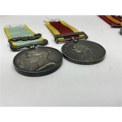 Seven copies of early medals - Waterloo, Crimea, Mediterranean, China 1900, Victoria Cross, Natal Rebellion and Tibet 1903-4; all with ribbons (7)