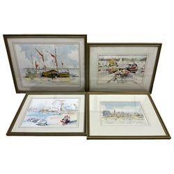 Don Glynn (Scarborough 20th century): Don Glynn (Scarborough 20th century): Coastal Scenes, four watercolours, variously signed and titled, max 27cm x 37cm (4)