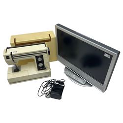 SONY KDL-S23A12A2U television with remote; and a JANOME NEW HOME electric sewing machine