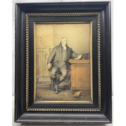 Attrib. George Francis Joseph (Irish 1764-1846) Full Length Portrait of 'John Rigge' in a Hepplewhite Armchair, pencil and watercolour inscribed verso 41cm x 29cm