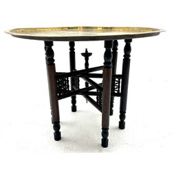 Early 20th century Benares table and stand