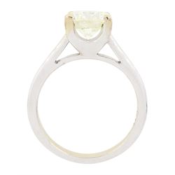 18ct two tone gold diamond ring, single round brilliant cut diamond of approx 1.70 carat, in a four claw setting, hallmarked