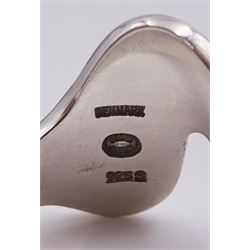 Georg Jensen silver modernist ring designed by Ole Ishøj, No. A 77B