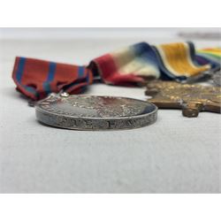 WW1 Naval group of four medals comprising British War Medal, 1914-15 Star and Victory Medal awarded to M.10222 E.W. Starmer J.R.A. (later S.R.A.) R.N.; and St. John Ambulance Brigade Coronation 1911 Medal to Pte. E.W. Starmer; all with ribbons