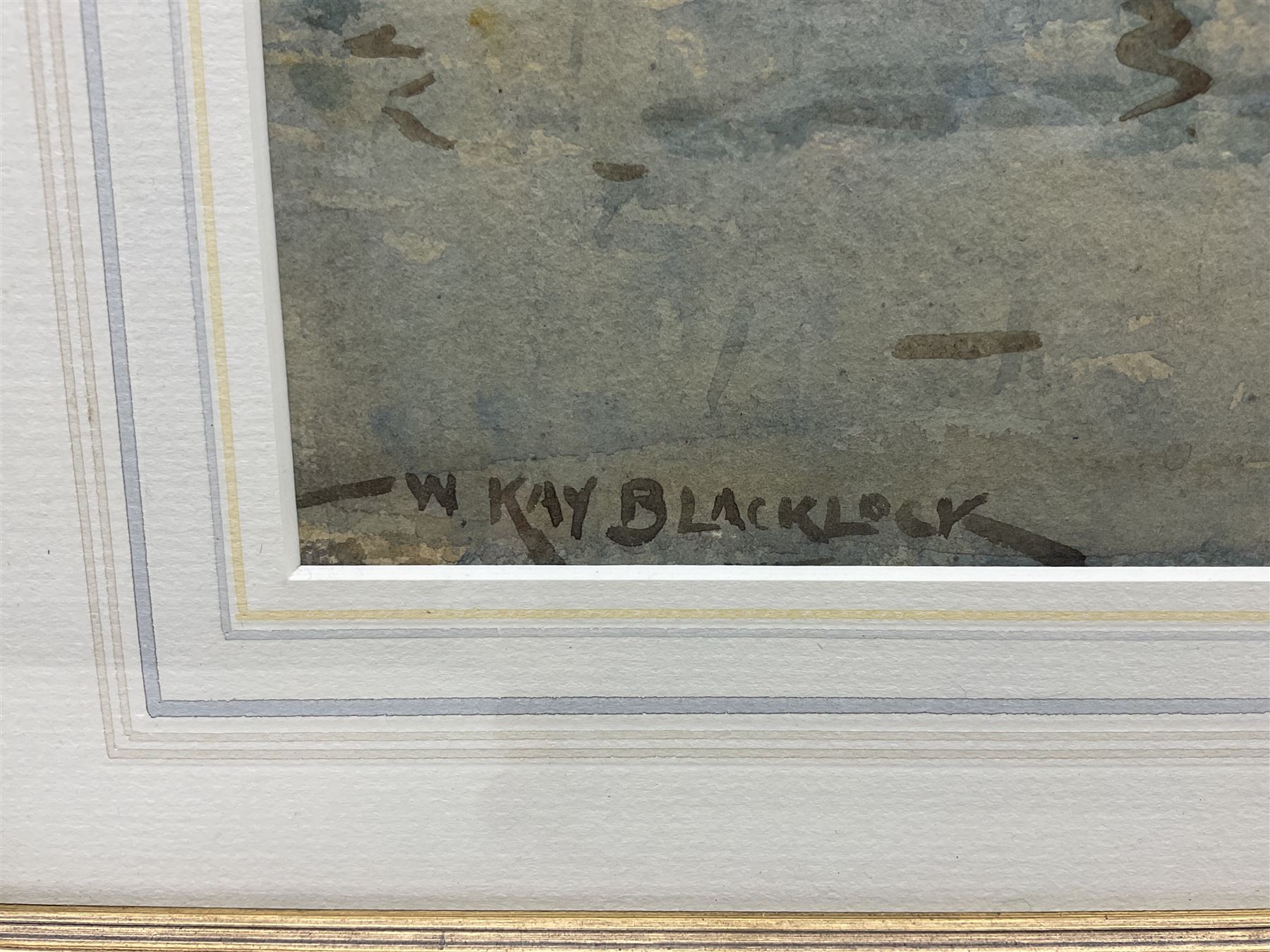 William Kay Blacklock (British 1872-1944): Waiting for the Boat - Crowd Gathered outside the Marine Hotel Whitby, watercolour signed 35cm x 52cm 
Provenance: private collection, purchased David Duggleby Ltd 17th September 2021 Lot 109