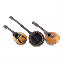 Two mandolins, including Francesco Perretti example, and a New Windsor Patent banjo, for restoration