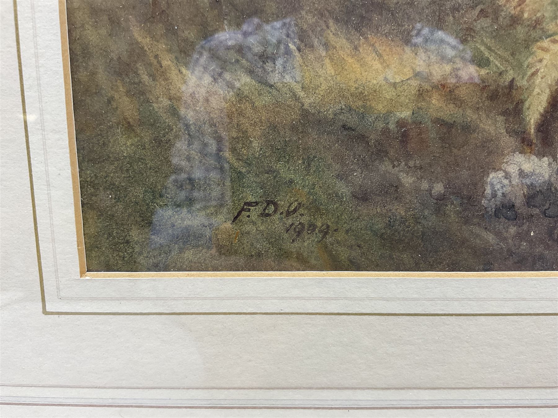 Frederick Dove Ogilvie (British 1850-1921): A Windswept Moor, watercolour signed with initials and dated 1909, 49cm x 70cm